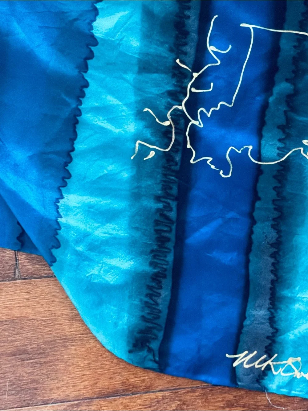 Artist signed silk scarf